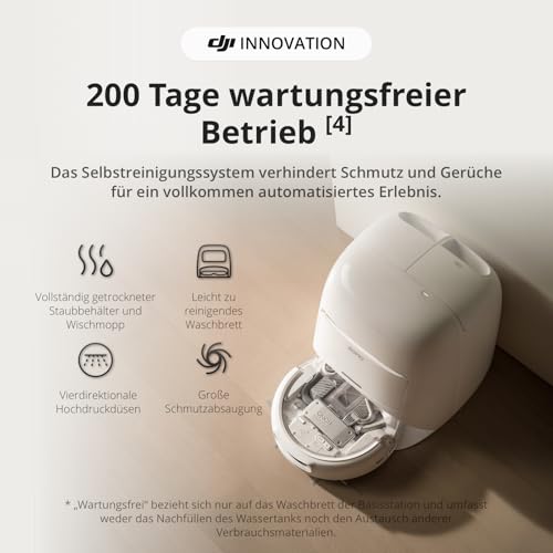 Image of DJI ROMO A Robot Vacuum Cleaner with 18000Pa Suction, LiDAR Smart Navigation, Self-Emptying Dock, Intelligent Mop System, Obstacle Avoidance, App & Voice Control, Long Battery Life