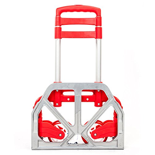Carretilla plegable de aluminio ligera con ruedas roja miniatura 7