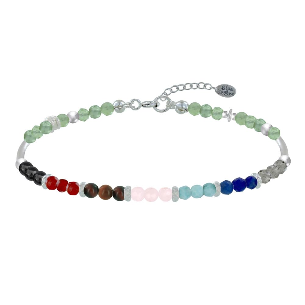 LES POULETTES BIJOUX - Pulsera de Plata 925 Tubo 7 Chakras