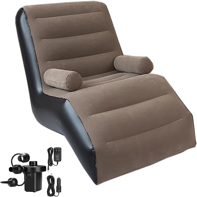 Drumstone 10 𝒀𝒆𝒂𝒓𝒔 𝑾𝒂𝒓𝒓𝒂𝒏𝒕𝒚 Portable Inflatable Sofa Chair with Flocking Backrest & Air Pump – Ultra-Comfort Lounger for Home, Garden, Camping, Terrace, Poolside & Outdoor Relaxation-image-29