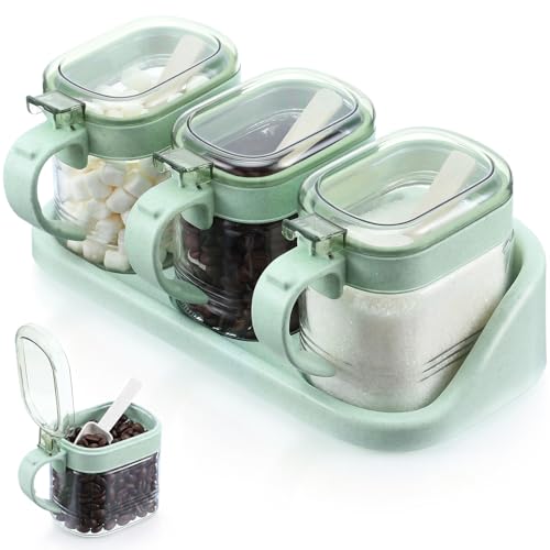 Lemecima Coffee Container Set, 3-Piece 16oz Glass...