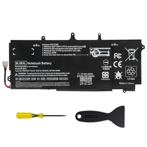 ASUNCELL 11.1V/42Wh BLO6XL Batería del Ordenador portátil para HP EliteBook Folio 1040 G0 1040 G1 1040 G2 Series 722236 171 722236 1C1 722236 271 722236 2C1 722297 001 722297 005 BL06042XL BL06XL