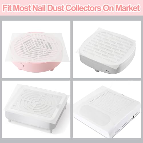 100 hojas filtro desechable para colector de polvo de uñas miniatura 6