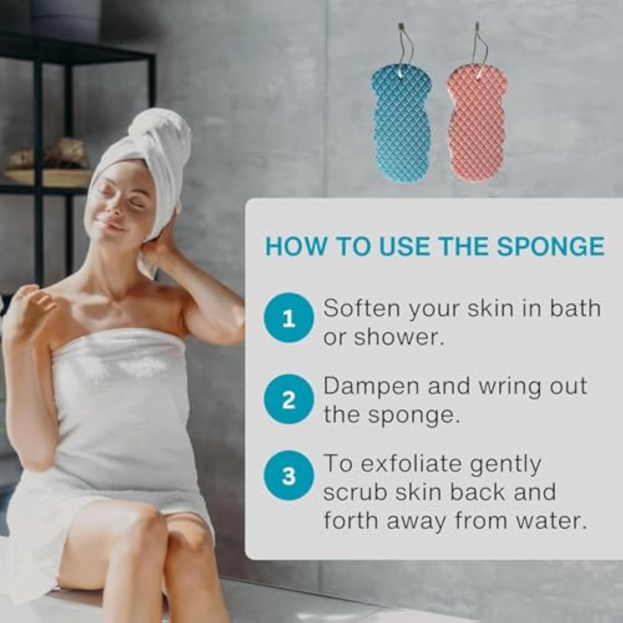 Reusable Silicone Body Scrubber & Exfoliating Bath Sponge Set