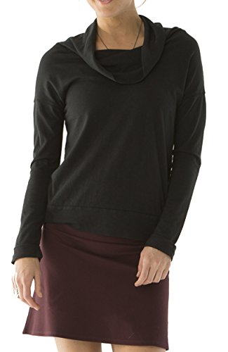 CARVE Designs Women's Cortez Cowl Neck Tee, Medium, Black