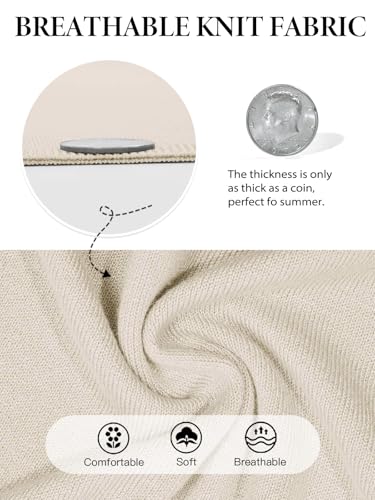 Imily Bela Women's Off The Shoulder Sweaters Casual Knit Sleeveless Summer Y2K Going Out Tops Blouses Beige — view 6