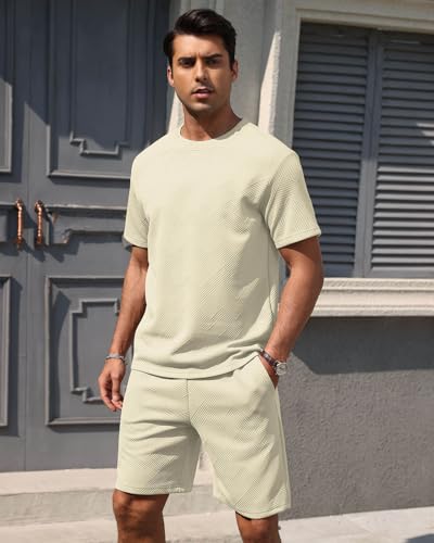 Aiyino Men’s 2-Piece T-Shirt & Shorts Set – Casual Track Suit for Summer — view 3