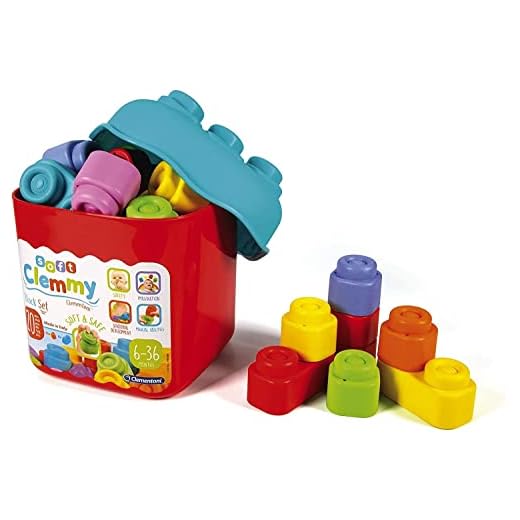 Clementoni 14741 Clemmy Bausteine, buntes Soft-Block Set, weiches Motorikspielzeug, Babyspielzeug zum Greifen & Beißen, 20 Blöcke für Kleinkinder ab 6 Monaten