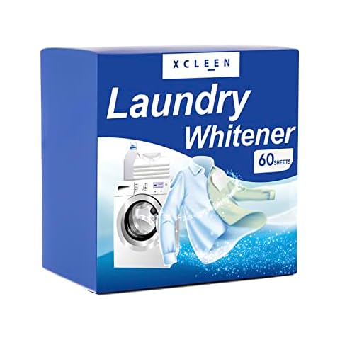 Xcleen Laundry Whitener Sheets 60 count, Chlorine Free, Fragrance Free Bleach for White Clothes, Safe for Use in All Washing Machines Cover