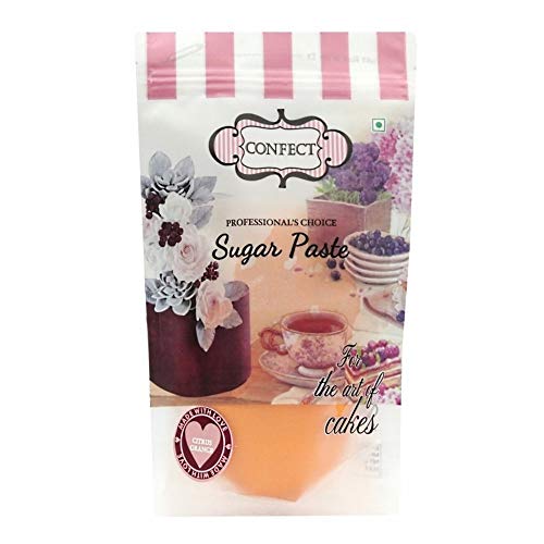 Image of Confect Citrus Orange Sugar Paste | Pastel Edible Sugar Paste | Fondant for Cake Decoration | Edible Fondant Chefs Choice for Cake Decorating - 1 KG