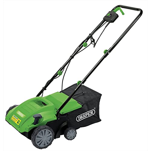 Draper 1500W Electric 2-in-1 Lawn Aerator/ Scarifier 230V | 30L Grass Collection Bag |Gardening Lawn...