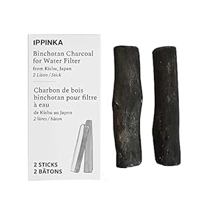 Binchotan Charcoal – Water Purifying Sticks for Great-Tasting Water from Kishu, Japan – Each Stick Filters up to 2 Liters of Water – 2 Sticks