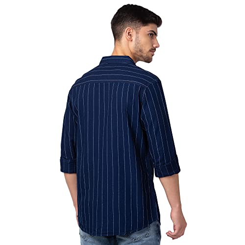 Image of Spykar Men's Cotton Blend Full Sleeves Slim Fit Shirt