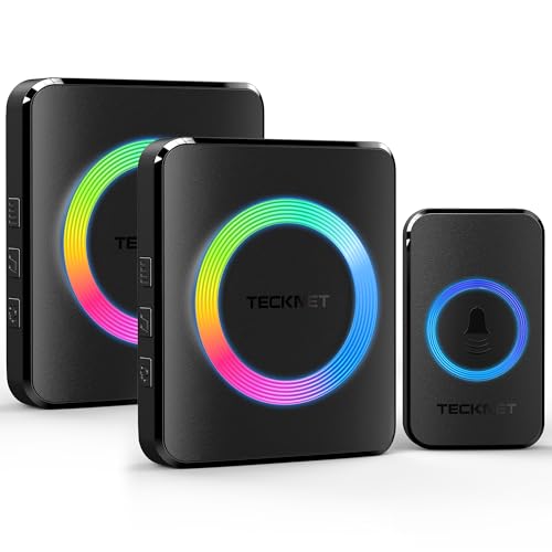 TECKNET Funkklingel, Kabellose Türklingel Funk Set 400m Reichweite, IP65...