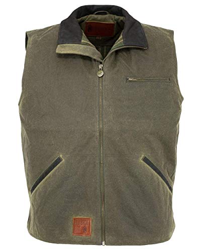 Outback Trading Men's 2143 Sawbuck Waterproof Breathable Full-Zip Cotton Oilskin Western Vest