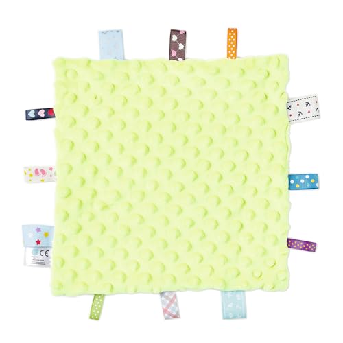 Image of CREVENT Security Blanket for Babies, Soft Baby Lovey Comforter, Sensory Plush Blanket for Baby Girls, Calming Sleep Companion, 10 inch x 10 inch 2pcs