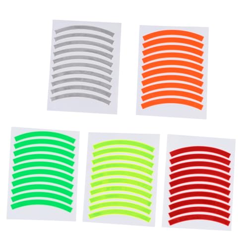 Happyyami 5Pcs Reflective Tape Stickers High Visibility Warning Strips for Bikes Durable Bendable Design Scratch Resistant Safety Reflectors Fluorescent Colors