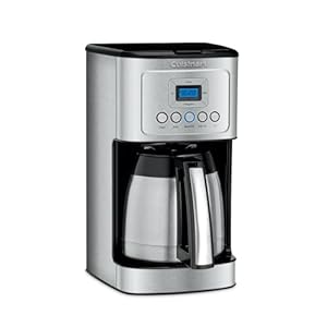 Cuisinart 12-Cup Coffee Maker with Thermal Coffee Carafe, Stainless Steel, Programmable Large Capacity Drip Coffee Machine for Home or Office, DCC-3400NAS, Silver