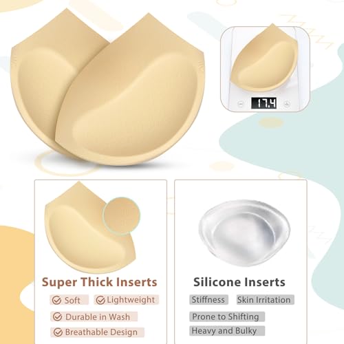 Image of Nimiah Super Thick Bra Pad - Add 1-2 Cups Push up Breast Enhancer Inserts Sew in Boob Cup for Dress Swimsuit Sport