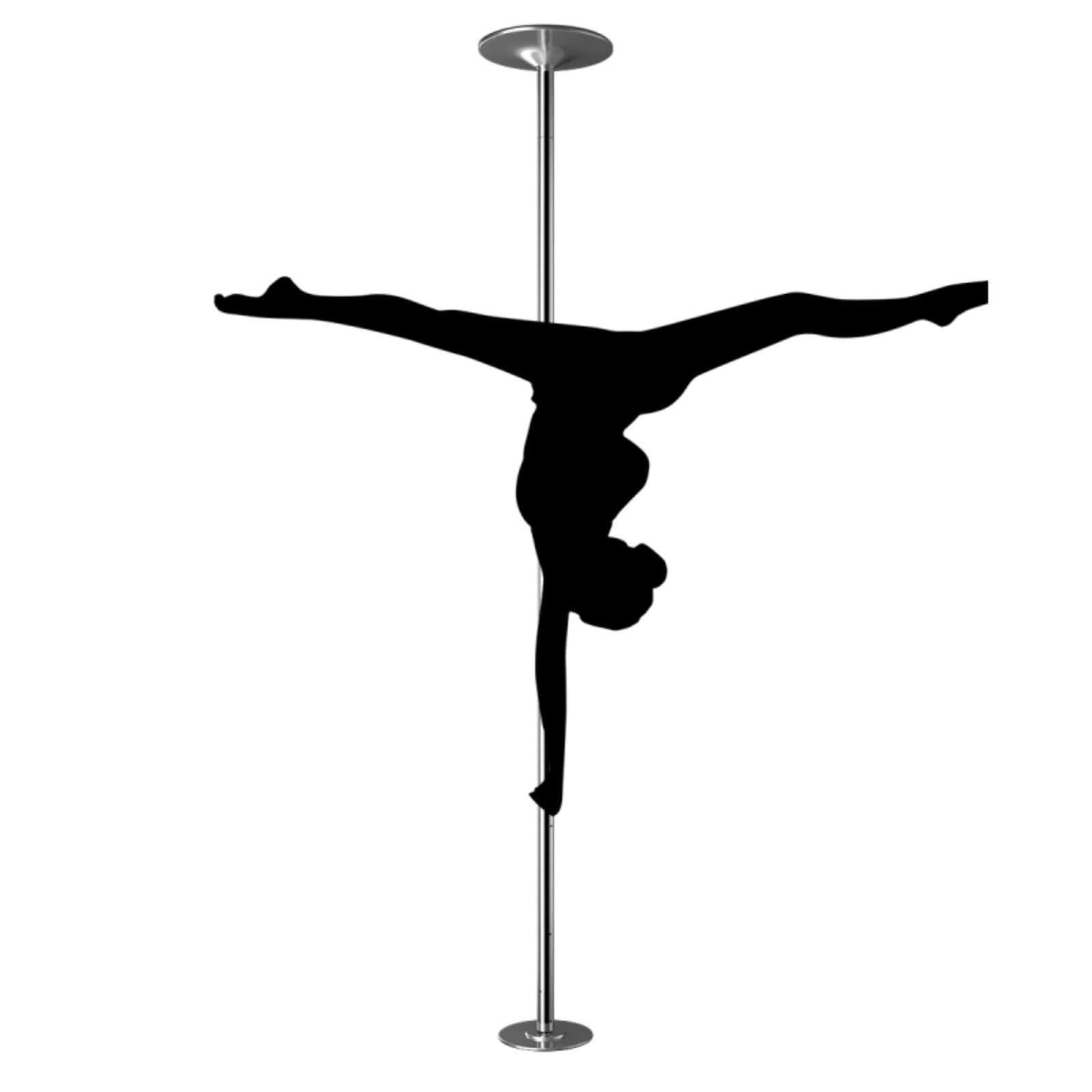 GYMAX Barra de baile profesional 200 kg 45 mm acero inoxidable giratoria estática altura regulable