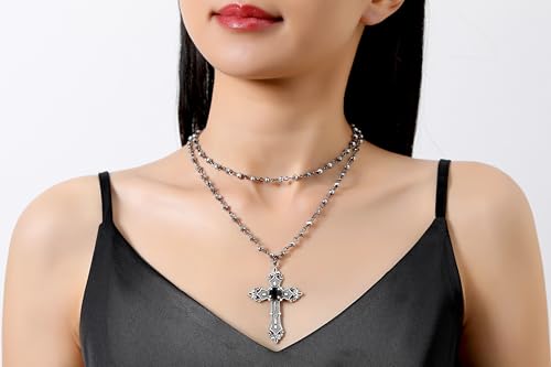 XIANNVXI Goth Necklace Gothic Layered Choker for Women Emo Gothic Necklace Goth Witch Grunge Emo Jewelry Halloween Christmas Cross Jewelry for Women4