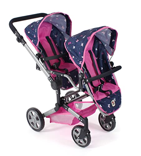 Bayer Chic 2000® Puppenwagen Linus Duo – Butterfly Navy Pink –...