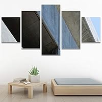 SIGNWIN 5 Panel Canvas Wall Art Architecture & Maps Closeup Cool Industrial Multicolor Patterns for Home Decorations Ready to Hang - 60