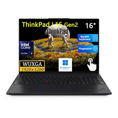 Image of Lenovo ThinkPad L16 Gen2 16 inch WUXGA Business Laptop, Intel Ultra 5 225U | Lenovo 16in Touchscreen Business Notebook, 16GB DDR5, 512GB SSD, Windows 11 Pro, Fingerprint, Backlit, RJ-45 Ethernet, Black