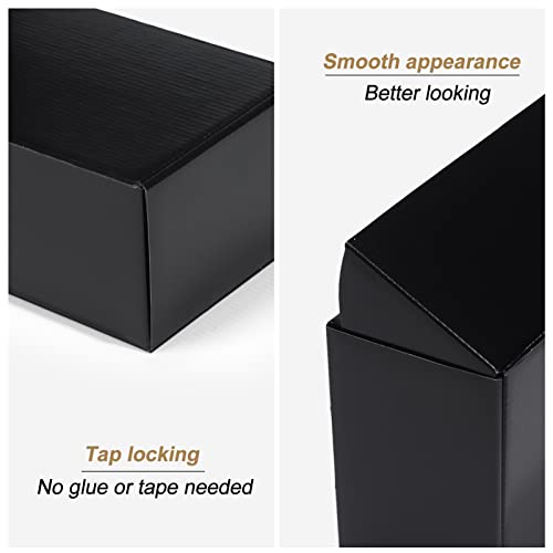 Image of ZBEIVAN 9x6x4 Black Small Shipping Boxes, 20 Packs Corrugated Cardboard Mailer Boxes for Packaging Small Business Mailing Gifts Wrap Boxes with Lids