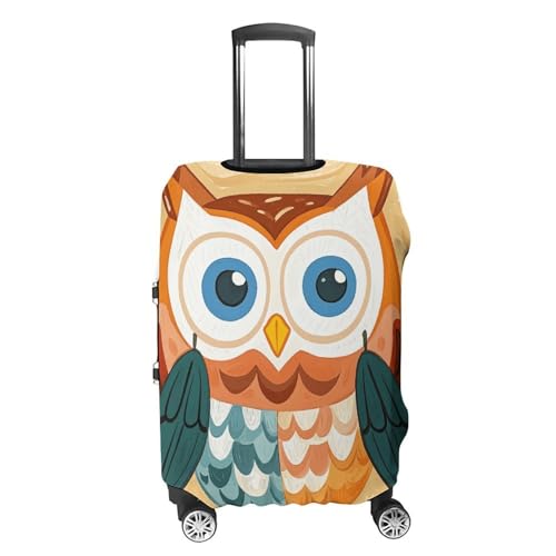 Travel Luggage Cover Elastic Suitcase Protector Anti-Scratch Washable Animal Cartoon Owls Cute Luggage Sleeve Tsa Approved Carry on Covers Baggage Cover Fits 18-32 Inch Luggages4