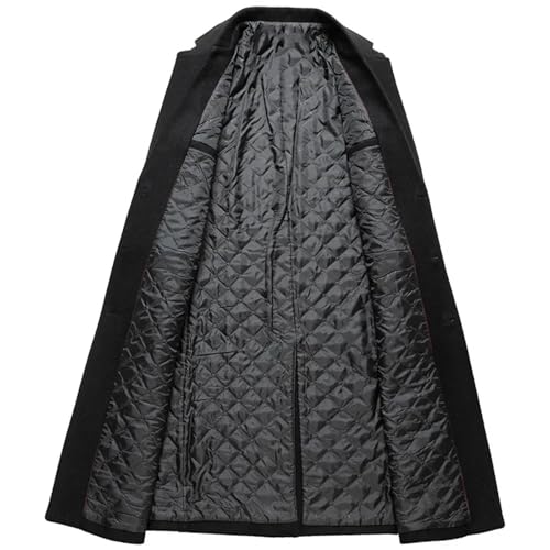 Men's Winter Warm Business Casual Wool Blend Trench Coat Lapel Single Breasted Long Jacket For Cold Weather3