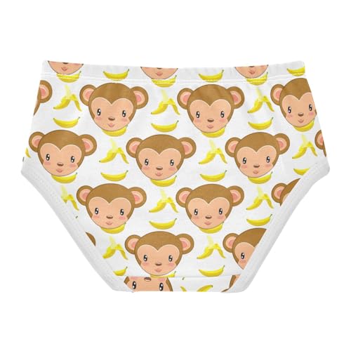 Joisal Toddler Girls Underwear 2t Cotton Girl Panties Cute Stylish Briefs Kids Undies Cute Cartoon Monkey Bananas2