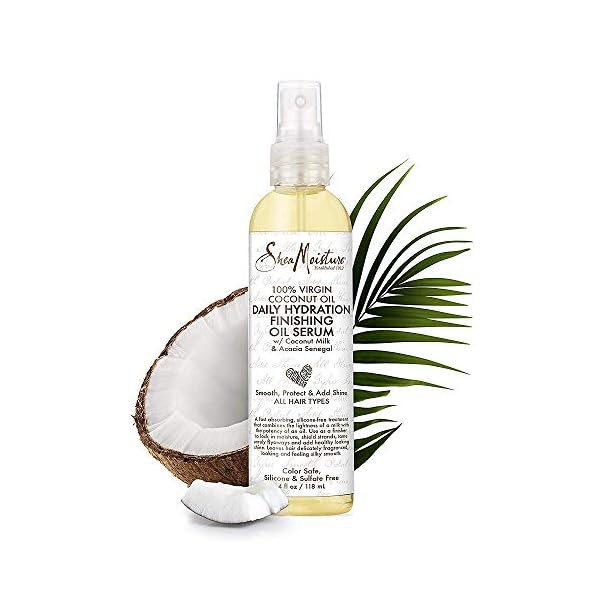 SheaMoisture 100% Virgin Coconut Oil For All Hair Types Daily Hydration Finishing Oil Serum Silicone-Free 4 Fl oz