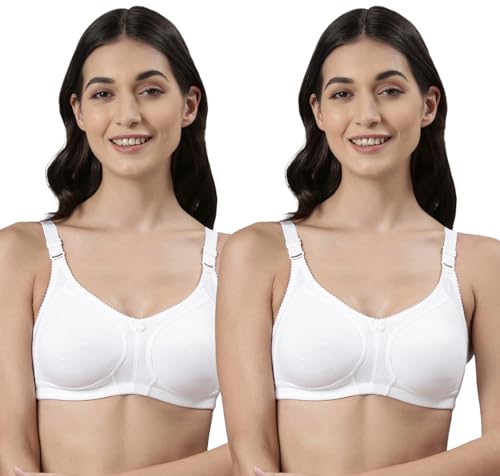 Image of Dollar Missy Pack of 2 Women's Combed Cotton Elastane Wire-Free Panelled Support Bra