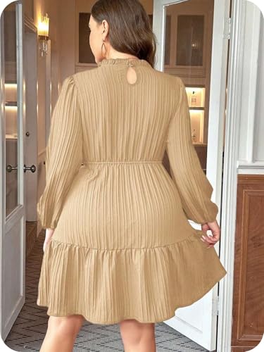 Image of Leriya Fashion Women's Black Pleated Mini Dress | Long Sleeve Flared Fit | Western Style Short Dress for Party, Casual, Office