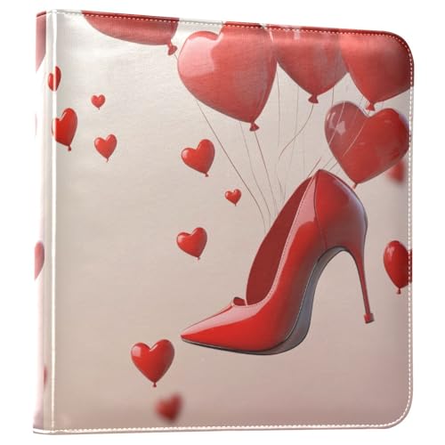 Álbum de fotos autoadhesivo bricolaje scrapbook álbum Día de San Valentín globo corazón zapato de tacón alto 3 anillos carpeta álbum de fotos 40 páginas 8x10 para recuerdos miniatura 1
