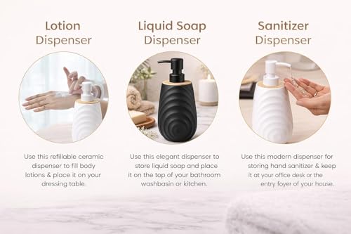 Image of Premium Acrylic Soap Dispenser - 300 ml | Liquid Soap Bottle for Bathroom & Kitchen | Refillable Hand Wash, Lotion, Shampoo & Sanitizer Pump Dispenser for Home & Office(Pack of 1, Multicolor)