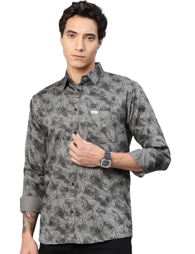 Image of Majestic Man Printed Pure Cotton Slim Fit Casual Shirt