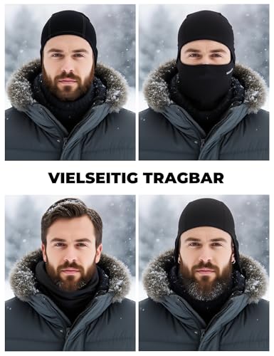 ROCKBROS Sturmhaube Balaclava Skimaske Winddicht Warm für Fahrrad Ski Motorrad Winter Unisex Einheitsgröße, Schwarz