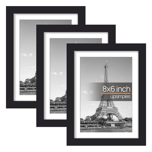 upsimples 3 Pack 6x8 Frame Black 6x8 Picture Frames Versatile Photo Frame