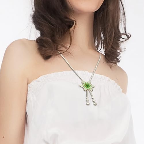Collier avec pendentif en forme de fleur colorée pour femmes - 3
