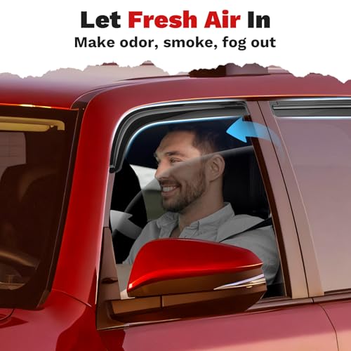 Image of Canvcle 4Runner Rain Guards - Window Visors for Toyota 4Runner 2010-2024, Outside-Mount Tape-On Side Window Wind Deflectors for 4Runner Accessories, Vent Visors Shades Rainproof 4PCS