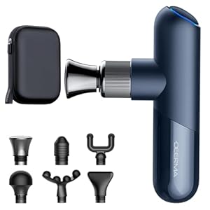 Massage Gun, Deerma Mini Massage Gun Travel Size Powerful Deep Tissue for On-The-Go Trip Portable Small Massage Gun Skin Friendly Metal Percussion Muscle Massager for Neck Back Shoulder Christmas Gift