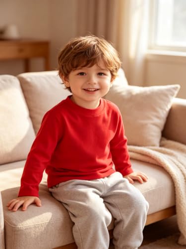 Image of Magic Park 6M-14Y Baby Short Long Sleeve Tee Tops Toddler T-Shirt Kids Solid Color Shirts Boys Girls Casual Blouse