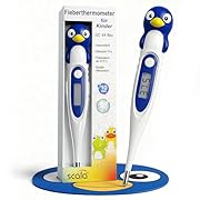 scala SC 44 flex Digitales Fieberthermometer Baby & Kinder – 10 Sek. Messzeit, flexible Spitze, Fieberalarm, wasserdicht – oral, rektal & axillar – Pinguin Motiv