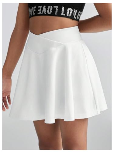 Verdusa Girl's Crossover High Rise Tennis Skirts A Line Short Athletic Skorts4