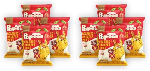 Image of Nourish Organics NYC Pizza Protein Puffs | 12g Plant Protein per Pack | Baked, Not Fried | Made with Chickpea, Brown Rice & Maize | No Maida, No Palm Oil | Gluten-Free Snack with Italian Pizza Flavour | 60g (Pack of 8)