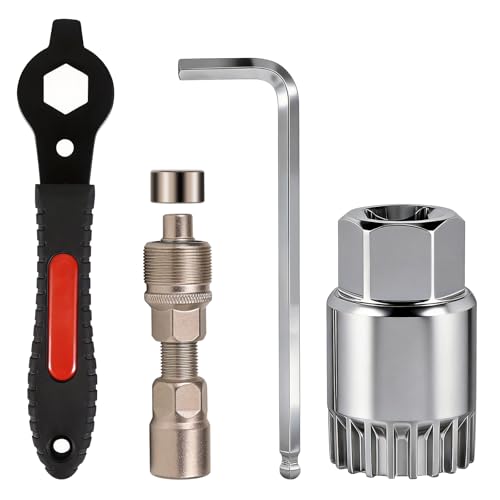 Oumers Upgraded Bicycle Crank Puller Bike Crank Removal Tool with Bottom Bracket Tool for Square Taper and Splined Cranks