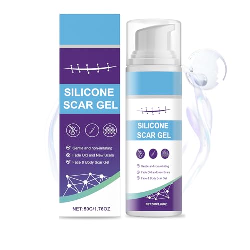 LBOYLOVE Silicone Scar Gel Advanced Scar Removal Cream for Surgical Burns Acne Stretch Marks C-Section Keloids Suitable for Women and Men Face Arm Leg Body 1.76OZ