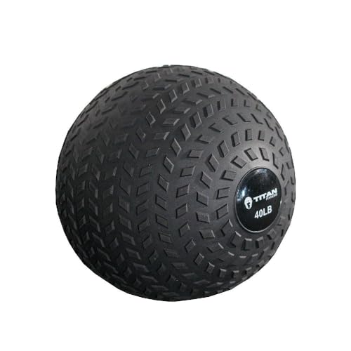 Titan Fitness 40 LB Rubber Tread Slam Ball, Dead Bounce, 11.5in Diameter, Weight Workout - Throw,...